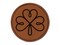 Three Leaf Clover Shamrock Tribal Celtic Knot Round Iron-On Engraved Faux Leather Patch Applique - 2.5"